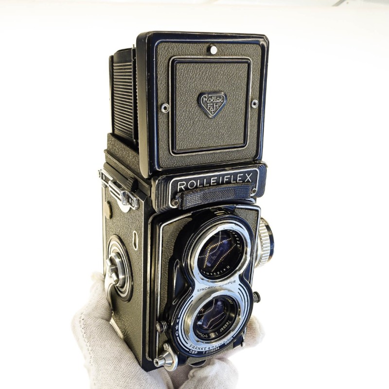 Rolleiflex TLR  lente Carl Zeiss Tessar 75mm f3.5 T Fotometro acoplado